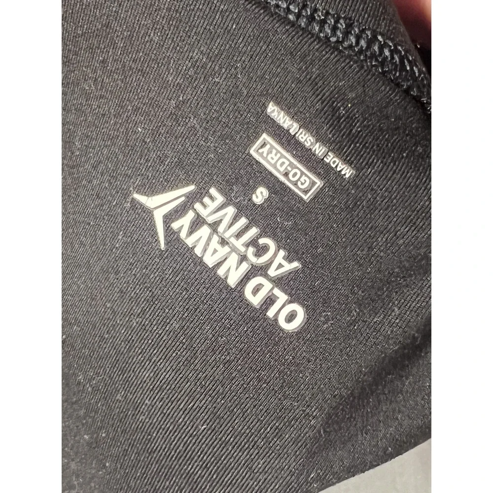 Old Navy Active Go-Dry Black Star Print Sports Bra Women's Size S Mesh Racerback